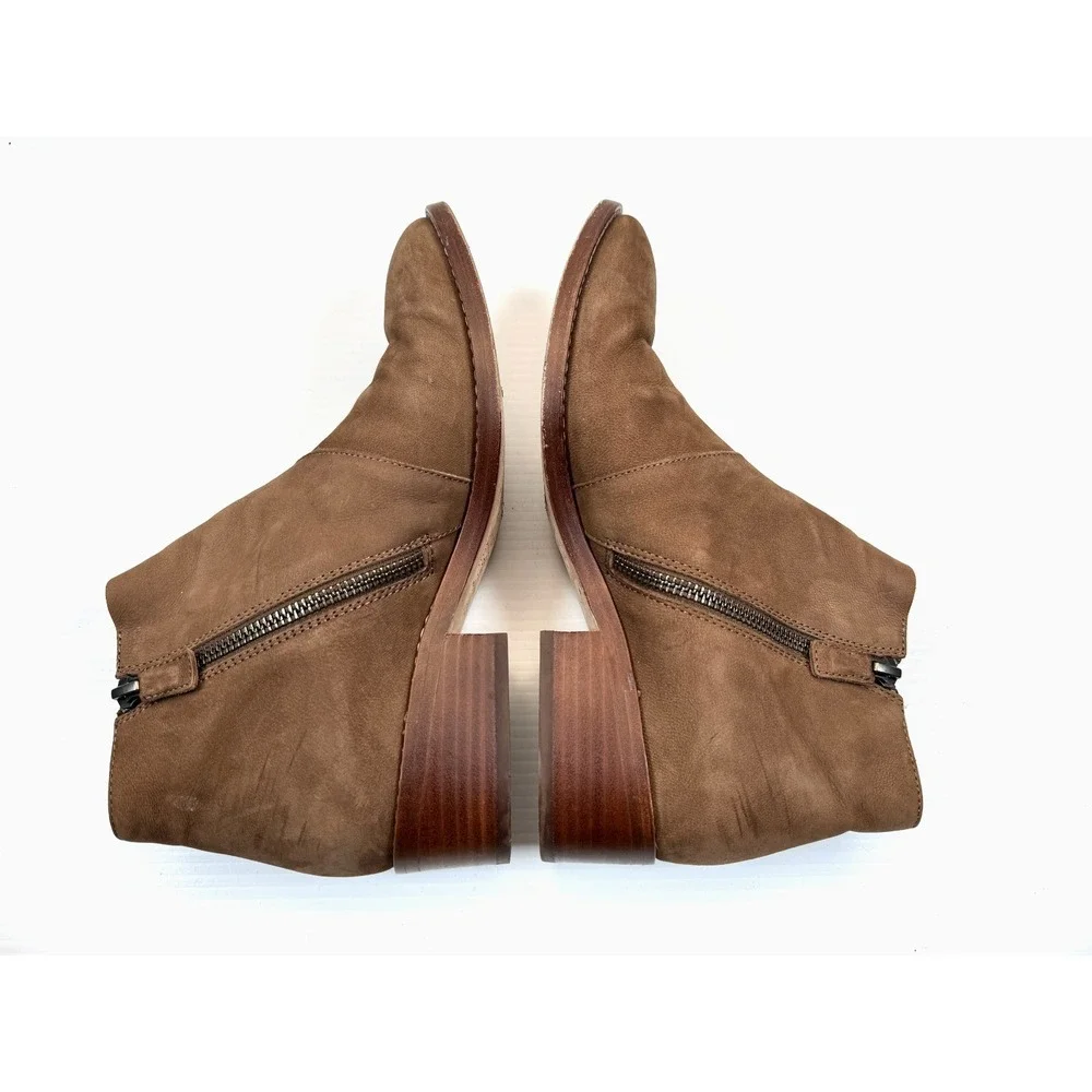Eileen Fisher Billie‎ Ankle Boots Women 7.5 EUC Leather Zip Closure Round Toe